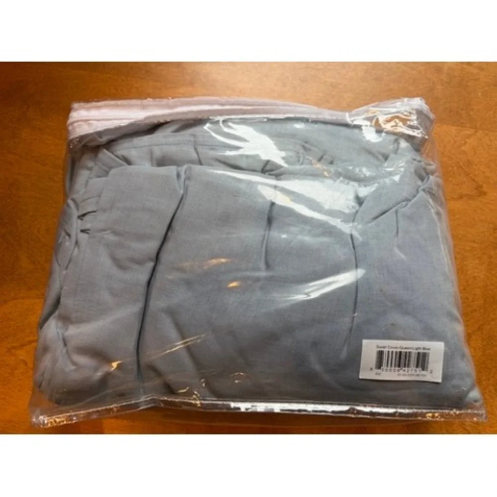 Buffy Breeze Duvet Cover Queen Light Blue Eucalyptus Lyocell Cooling Bedding